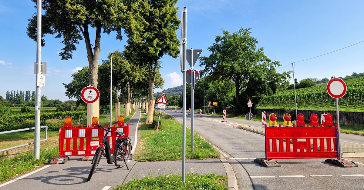 Cycle path renovation Heppenheim Bensheim: Half-side closure lifted