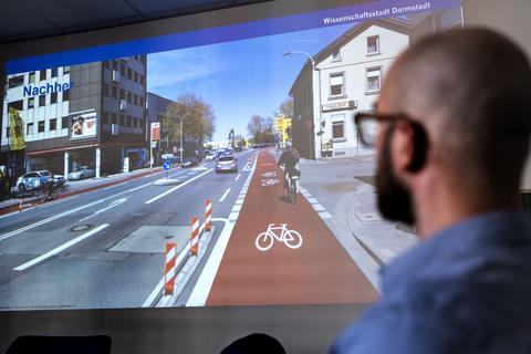 Vor Änderungen im Straßenraum untersucht Darmstadt Verkehrsströme mit Simulationen. Erste Erfahrungen zeigen, dass die Prognosen verlässliche Ergebnisse liefern