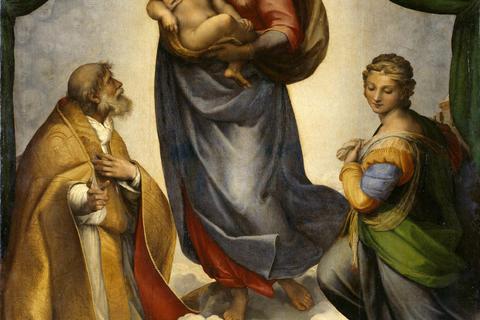 1512 schuf Raffael die „Sixtinische Madonna“, die zur Gemäldegalerie Alte Meister der Staatlichen Kunstsammlungen in Dresden gehört. Hier war Andreas Henning lange Kurator. Foto: dpa