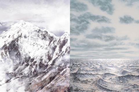 Von Bergen und Meeren: Der Bellevuesaal zeigt Werke von Jens Rausch (links) und Wulf Winckelmann. Foto: Bellevuesaal-Verein