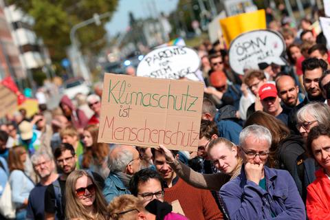 Beim Klimastreik am 20. September gingen 10 000 Menschen auf die Straße, am Freitag, 11. Oktober, sind Darmstadts Studierende aufgerufen, sich an den Protesten zu beteiligen.  Archivfoto: Joaquim Ferreira 
