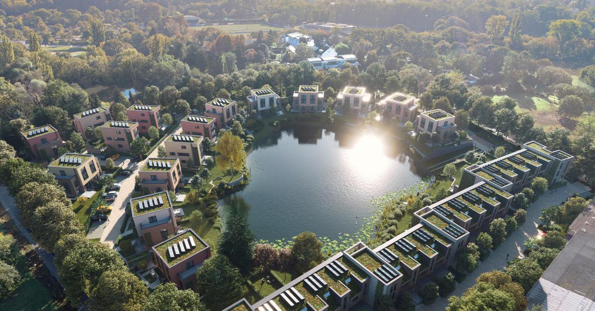 Bauprojekt Elfeicher Weg Der Teich heizt die Häuser
