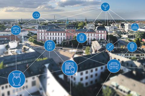 Durch Vernetzung will die Digitalstadt den Bürgern zahlreiche Daten bereitstellen. Foto: André Hirtz; Montage: vrm