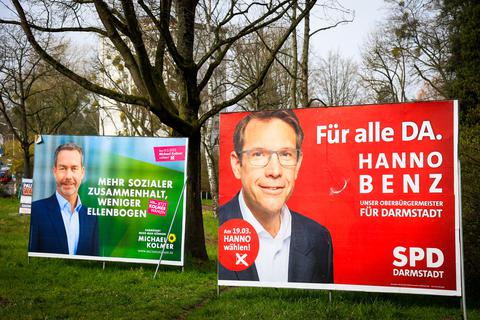 Am 2. April folgt die Stichwahl zwischen Michael Kolmer (Die Grünen) und Hanno Benz (SPD). 