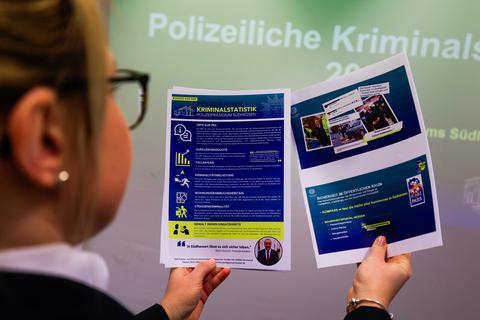 Pressekonferenz der Polizei im PP Südhessen in Darmstadt am Donnerstag zur polizeilichen Kriminalstatistik 2022. Vorgestellt wurde dies zum ersten Mal von Björn Gutzeit.