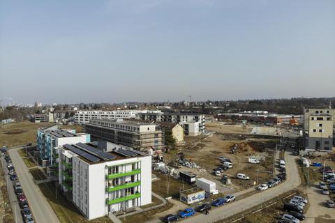 In der Mahalia-Jackson-Straße in der Lincoln-Siedlung entstehen weitere Häuser mit gefördertem Wohnraum für Bezieher geringer und mittlerer Einkommen. Archivfoto: Guido Schiek