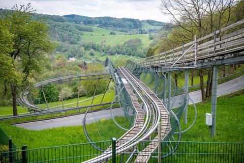 Eine Infohütte auf der Kreidacher Höhe