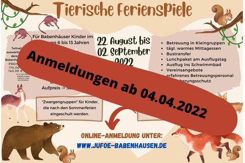 Auf der Website www.jufoe-babenhausen.de werden die Ferienspiele mit dieser Illustration beworben. Visualisierung: Stadt Babenhausen 