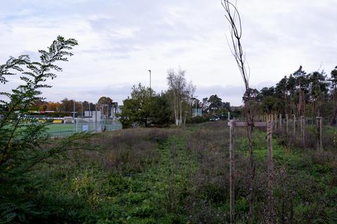 Das Gelände hinter dem Fußballfeld der SKG Richtung Wald eignet sich nach Meinung der Vereinsabteilung für den Bau eines Pumptracks. Foto: Leila Martin