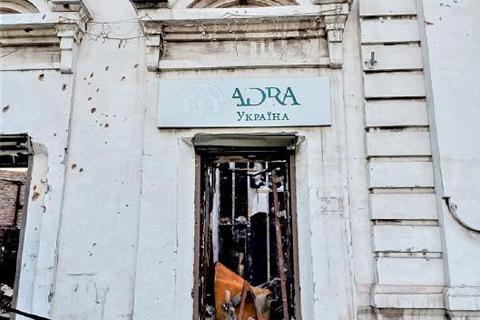 In Trümmern liegt das Adra-Büro in Mariupol. Foto: Adra
