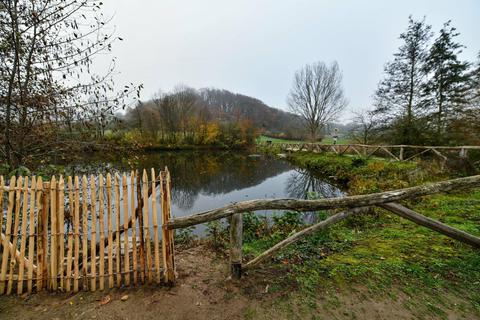 Der Zaun am Vogelteich in Traisa soll für Sicherheit sorgen, aber erregt die Gemüter. Foto: Dirk Zengel