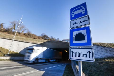 Lohbergtunnel wegen Bauarbeiten gesperrt