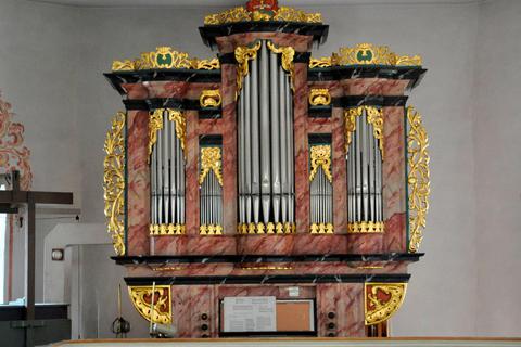 Die Dauphin-Orgel steht im Zentrum der Abendmusik in der Spachbrücker Kirche. Silke Rummel