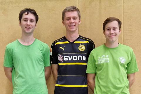 Mit (von links) Thomas Tregel, Felix Schulteß und Sven Reichenberg haben es drei Spieler der SKG Roßdorf in die Nationalmannschaft für die WM 2023 geschafft. Foto: SKG Roßdorf