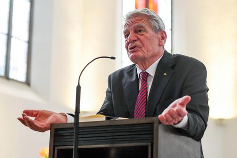 Der ehemalige Bundespräsident Joachim Gauck ist zu Gast in der Groß-Gerauer Stadtkirche gewesen. Samantha Pflug