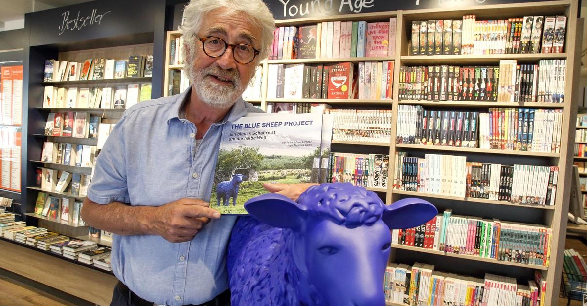 Ein blaues Schaf als Friedensbote