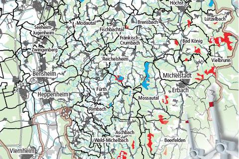 Als Diskussionsstoff weiter ergiebig zeigt sich dieser Entwurf zur Festlegung von Windräder-Flächen in der Regionalplanung mit insgesamt 18 potenziellen Standorten im Odenwaldkreis. 