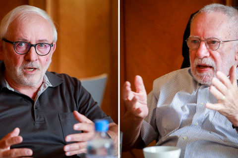„Wir räumen weiter auf“, sagen die Awo-Vorsitzenden Franz Betz (links) und Wolfgang Hessenauer. Fotos: Lukas Görlach