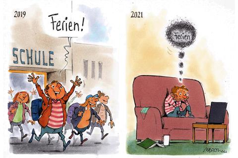 Karikatur Schulferien - Rosbacher