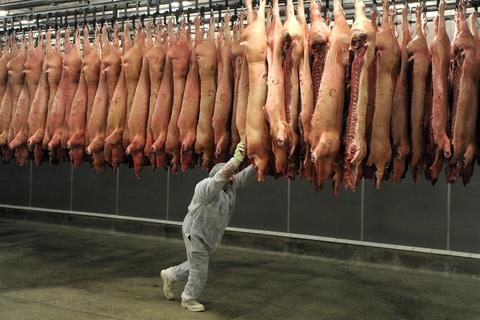 Akkordarbeit in einem Schlachthof.  Foto: Fotoagentur KUNZ
