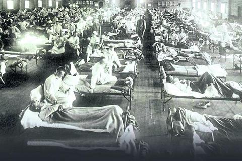 Ein Krankensaal voller Grippepatienten in den USA im Jahr 1918. Foto: Dr. Terrence Tumpey /  Cynthia Goldsmith (CDC)
