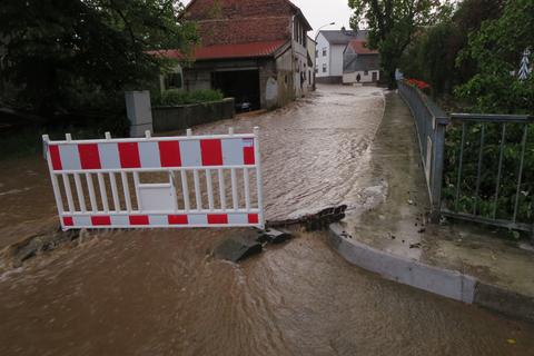 Unwetter haben am Wochenende unter anderem in Winterbach zu Überschwemmungen geführt. Foto: Reinhard Koch