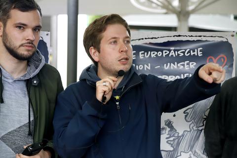 Juso-Chef Kevin Kühnert: "Debatte gehört in den Europawahlkampf" Foto: Andreas Kelm