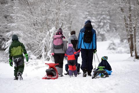 Mit der Familie in den Schnee: Das geht in den Skigebieten in Rheinland-Pfalz und Hessen. Foto: dpa